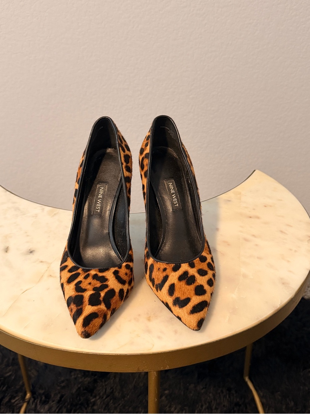Nine West Leopard-Print Pointed Toe High Heels - Black & Brown - Picture 2 of 5